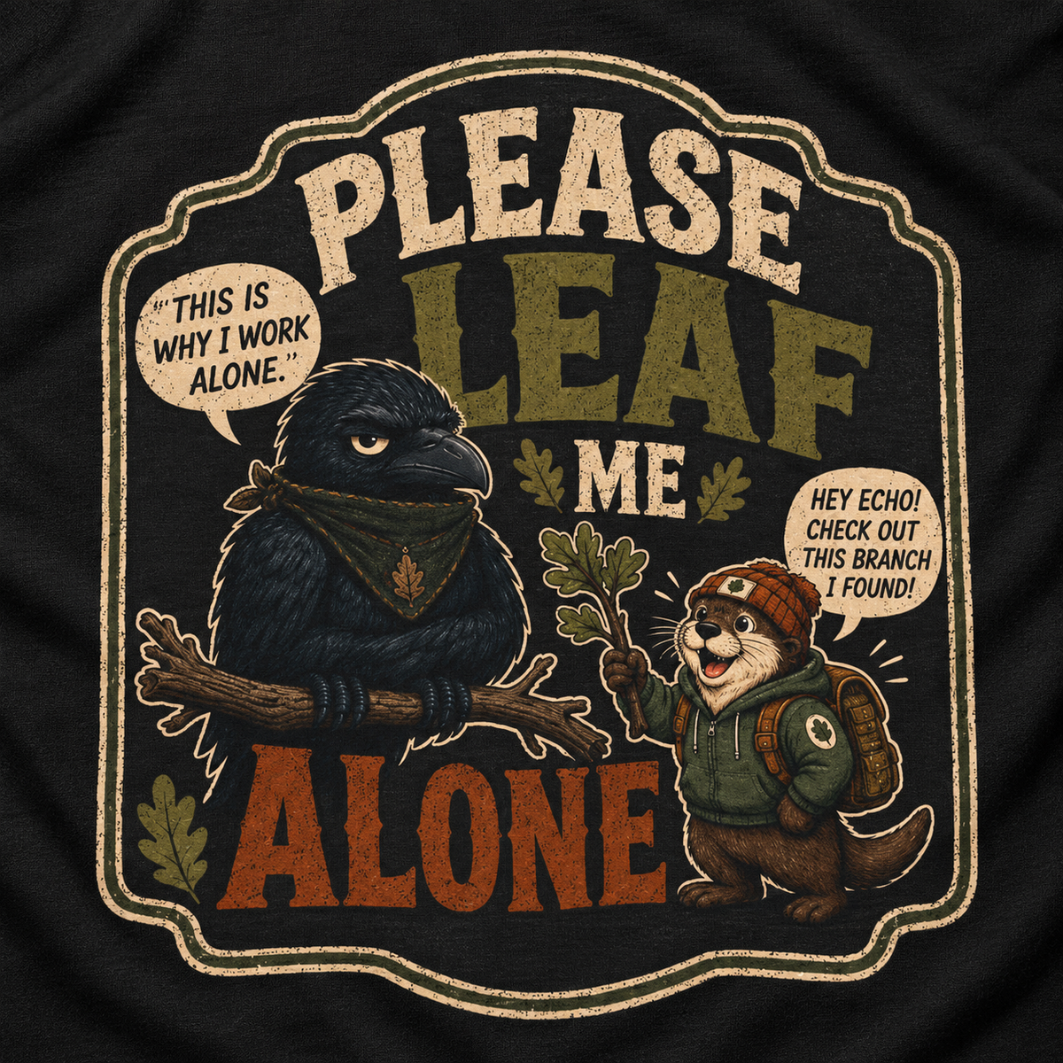 Please Leaf Me Alone Version 3 Otto and Echo Long Sleeve T-Shirt