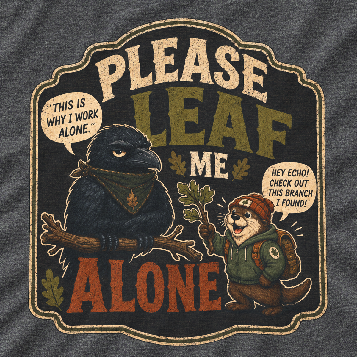 Please Leaf Me Alone Version 3 Otto and Echo Long Sleeve T-Shirt