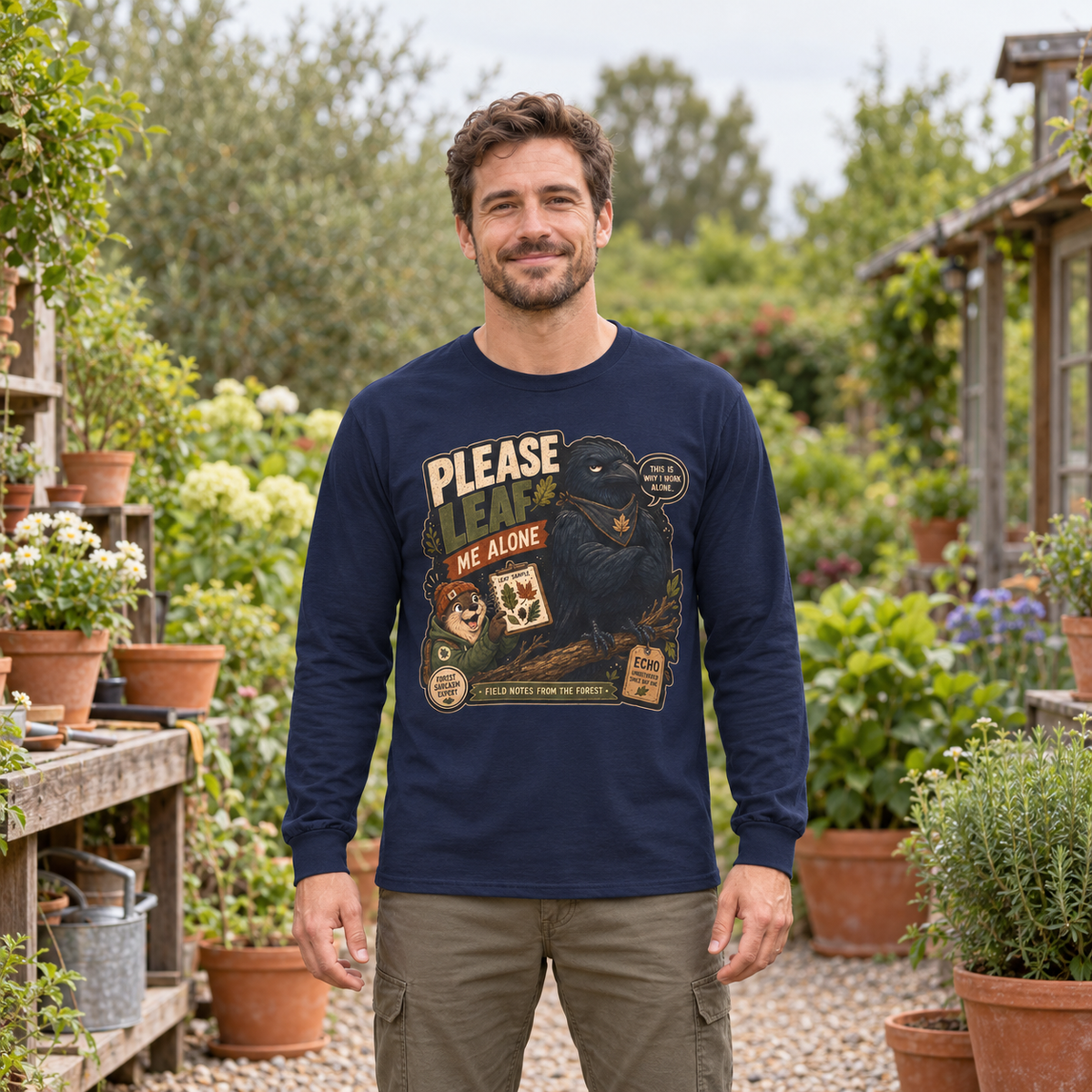 Please Leaf Me Alone Version 4 Otto and Echo Long Sleeve T-Shirt