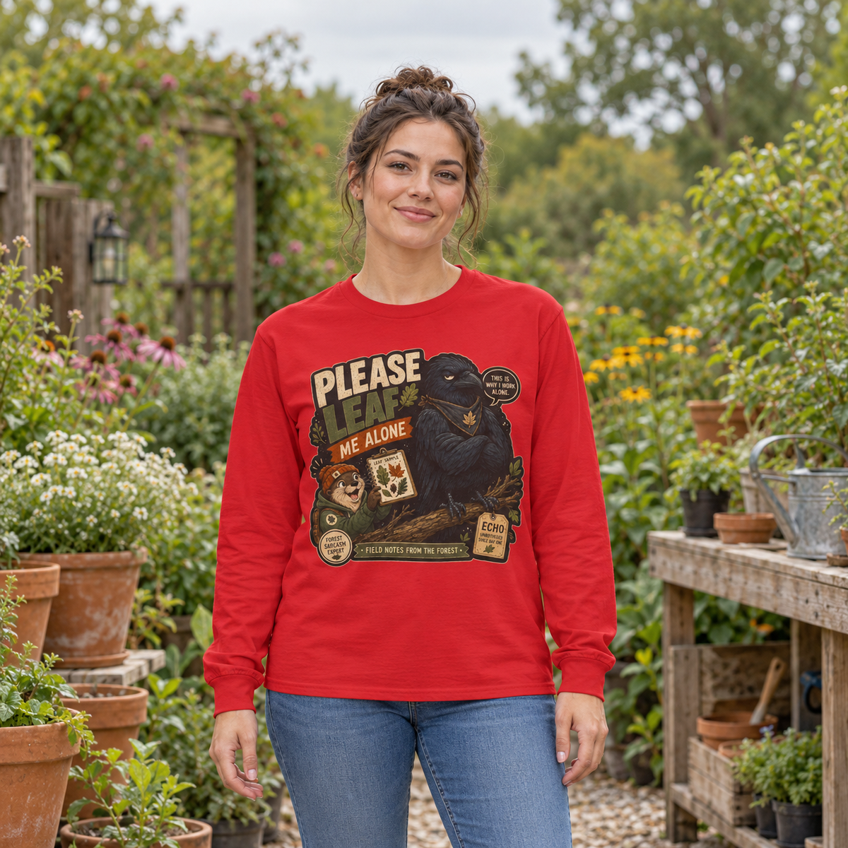 Please Leaf Me Alone Version 4 Otto and Echo Long Sleeve T-Shirt