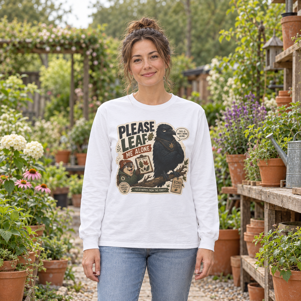 Please Leaf Me Alone Version 4 Otto and Echo Long Sleeve T-Shirt