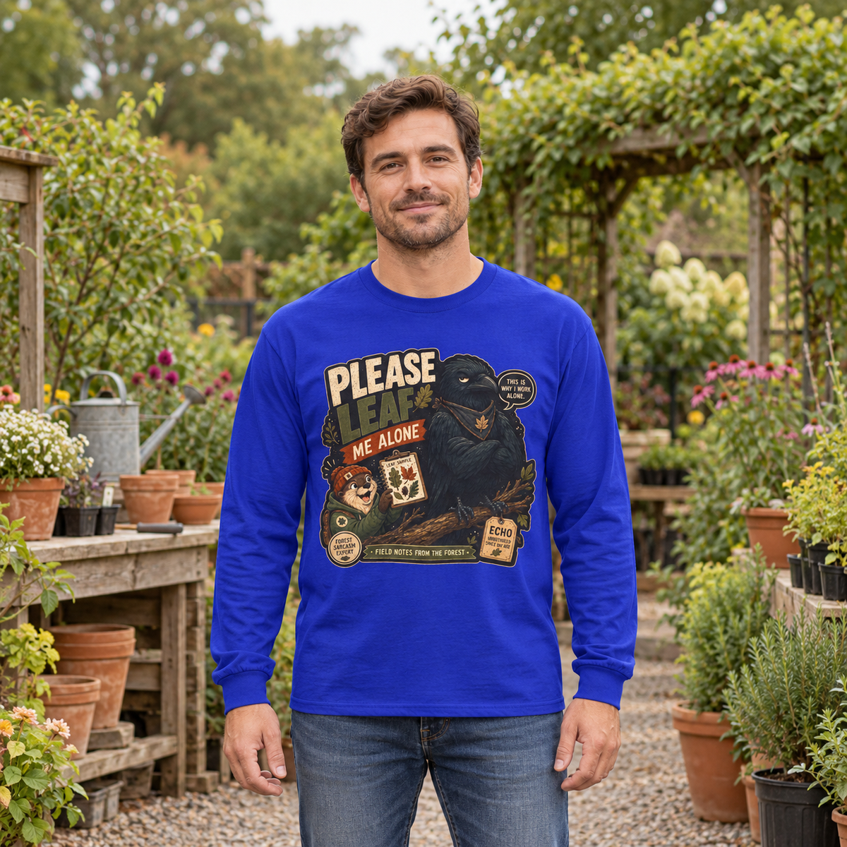 Please Leaf Me Alone Version 4 Otto and Echo Long Sleeve T-Shirt