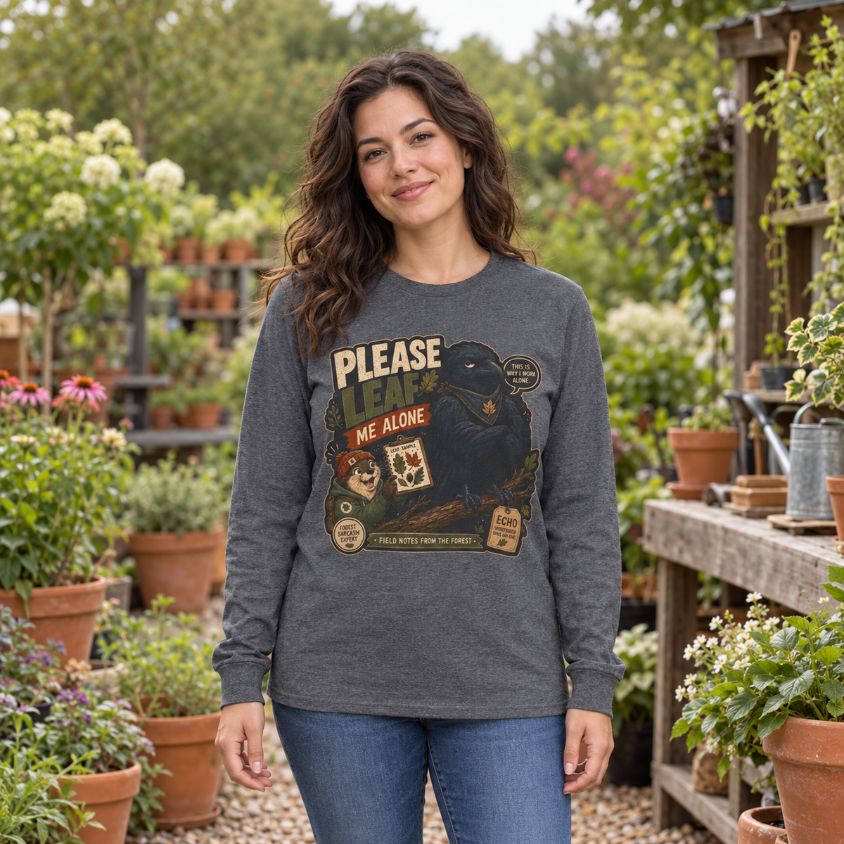 Please Leaf Me Alone Version 4 Otto and Echo Long Sleeve T-Shirt