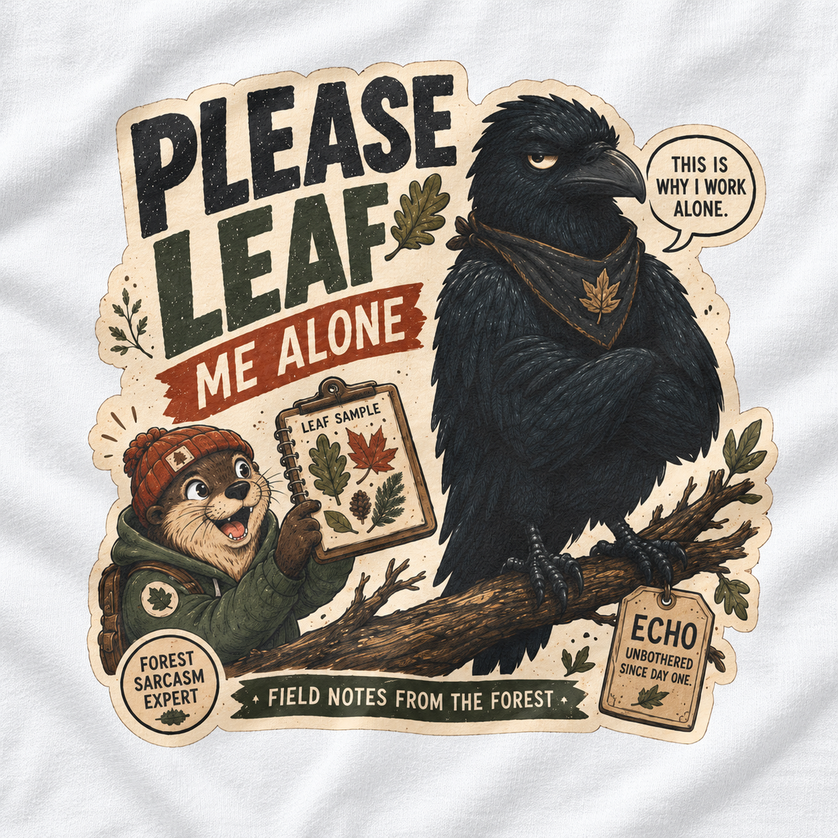 Please Leaf Me Alone Version 4 Otto and Echo Long Sleeve T-Shirt