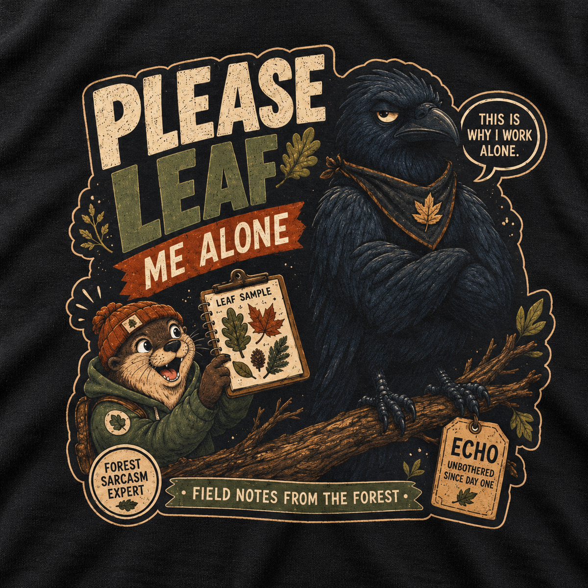 Please Leaf Me Alone Version 4 Otto and Echo Long Sleeve T-Shirt