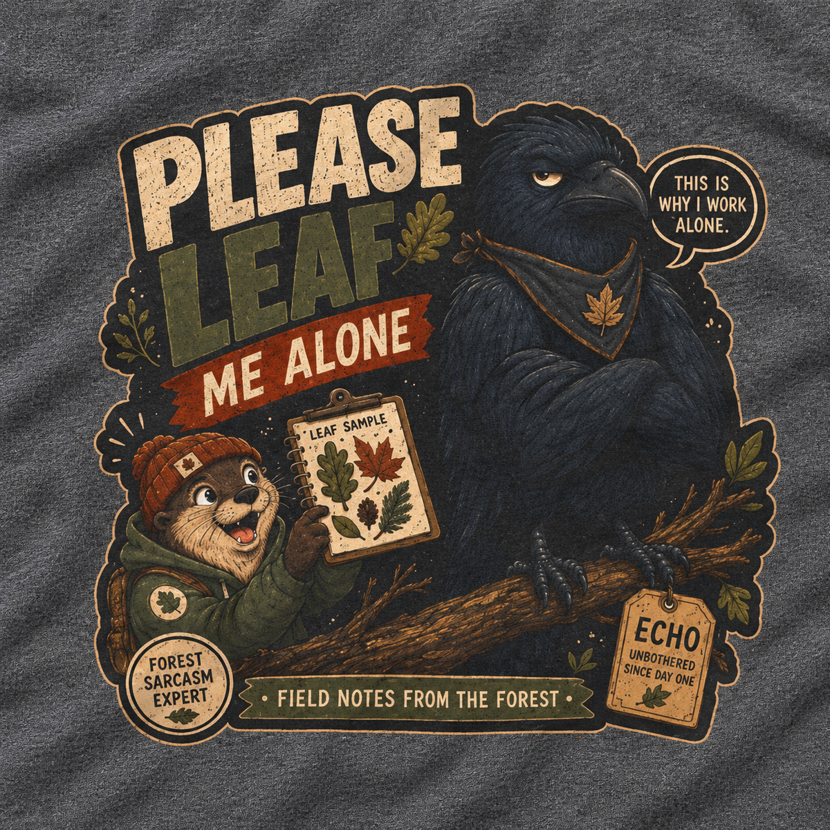 Please Leaf Me Alone Version 4 Otto and Echo Long Sleeve T-Shirt