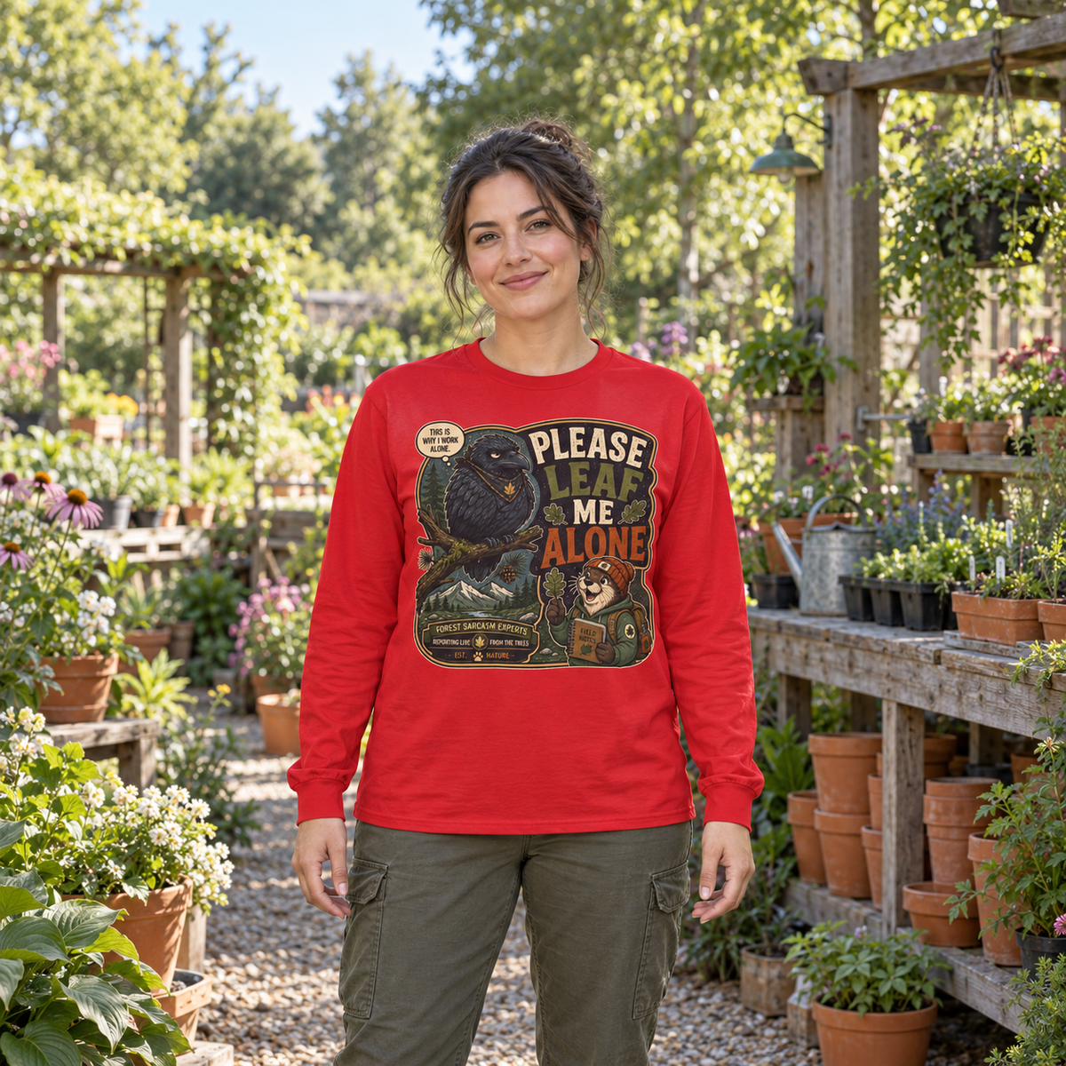 Please Leaf Me Alone Version 5 Otto and Echo Long Sleeve T-Shirt