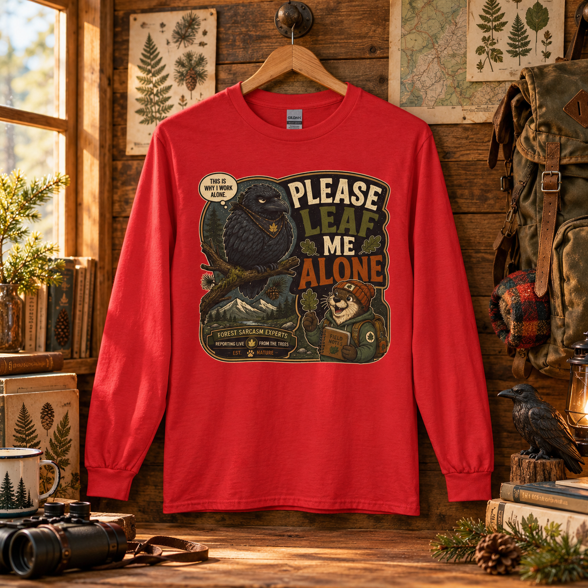 Please Leaf Me Alone Version 5 Otto and Echo Long Sleeve T-Shirt