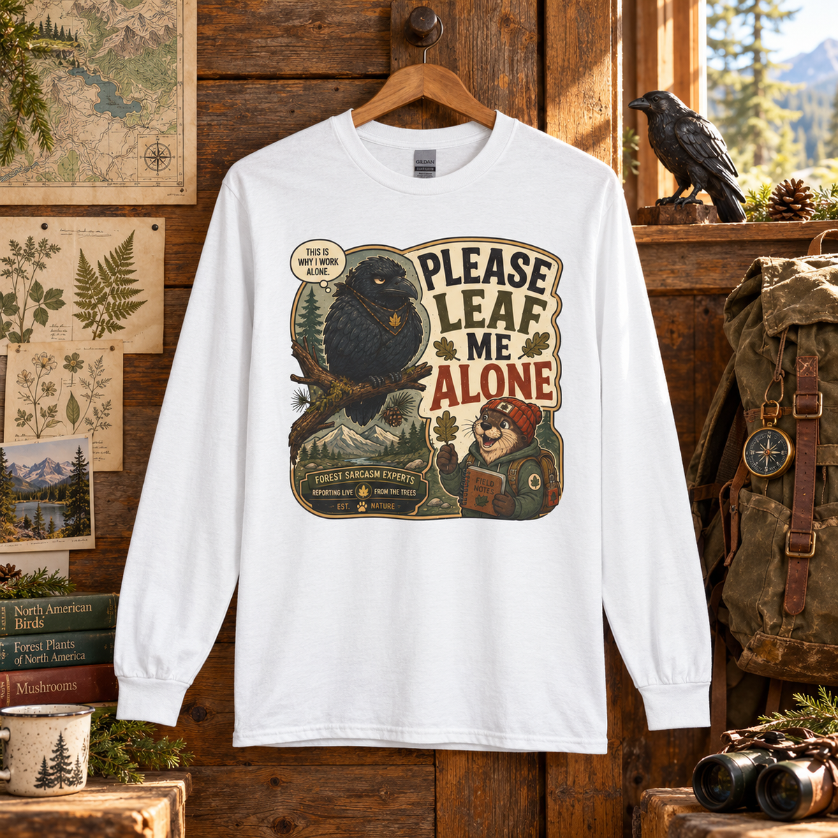 Please Leaf Me Alone Version 5 Otto and Echo Long Sleeve T-Shirt