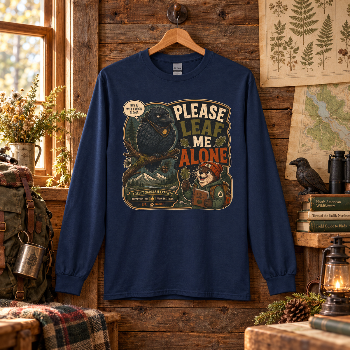 Please Leaf Me Alone Version 5 Otto and Echo Long Sleeve T-Shirt