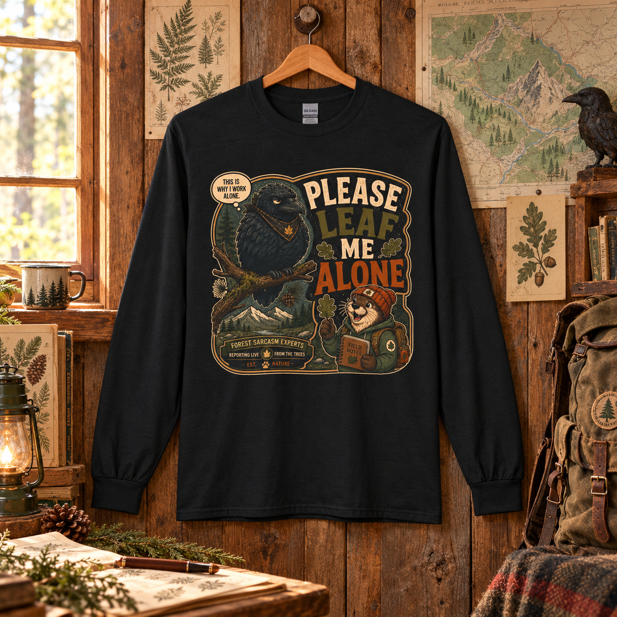 Please Leaf Me Alone Version 5 Otto and Echo Long Sleeve T-Shirt