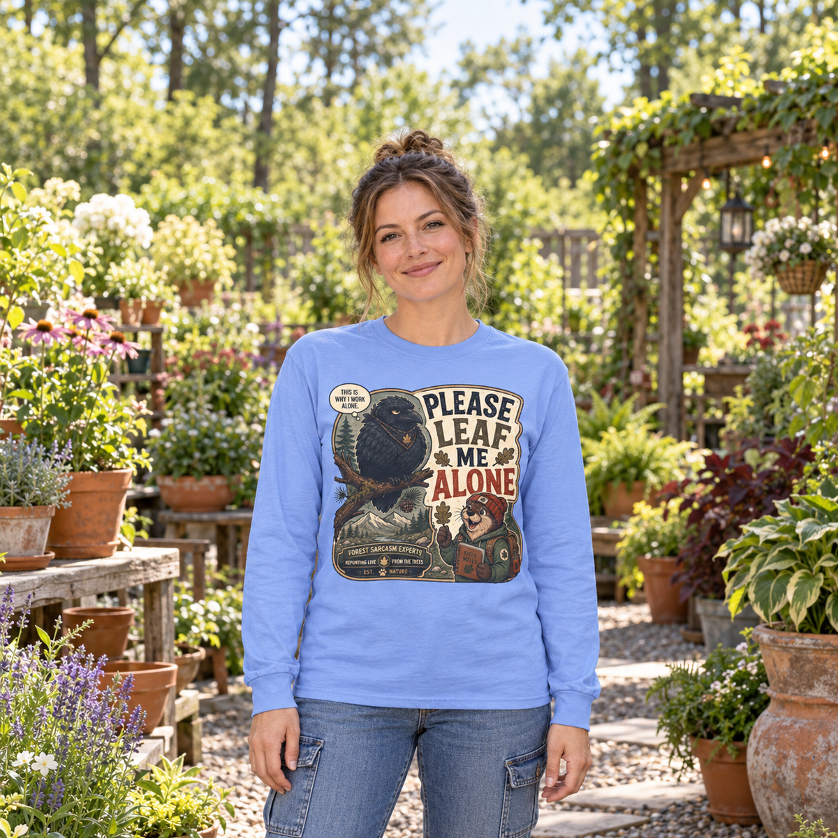 Please Leaf Me Alone Version 5 Otto and Echo Long Sleeve T-Shirt