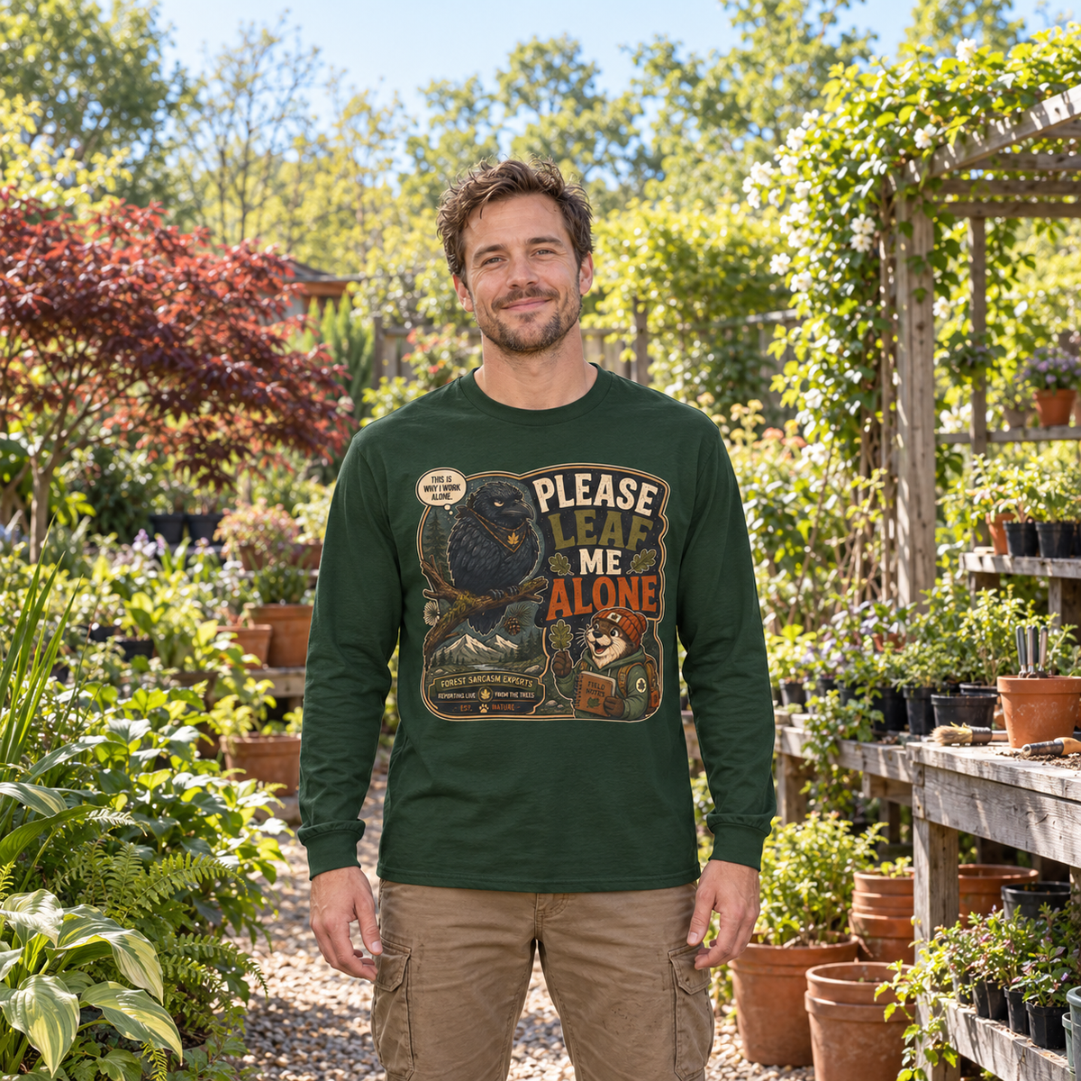 Please Leaf Me Alone Version 5 Otto and Echo Long Sleeve T-Shirt