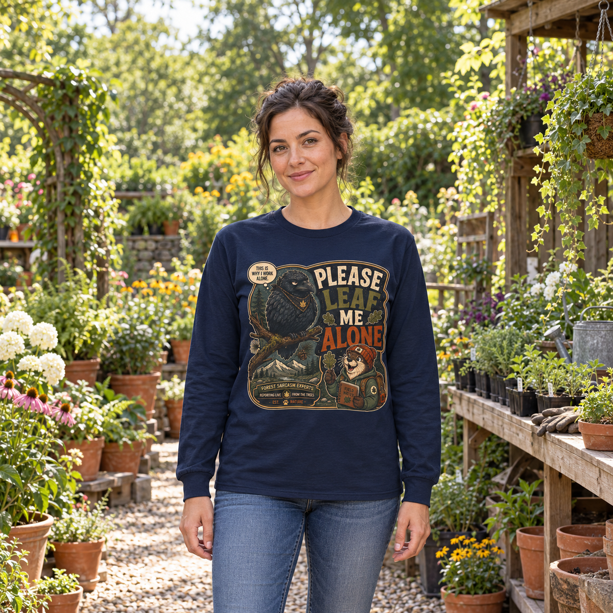 Please Leaf Me Alone Version 5 Otto and Echo Long Sleeve T-Shirt