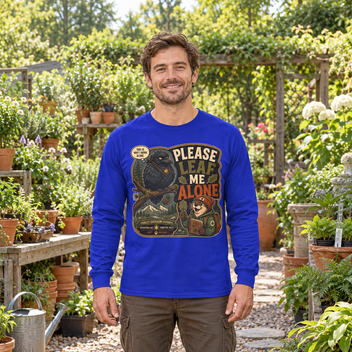 Please Leaf Me Alone Version 5 Otto and Echo Long Sleeve T-Shirt