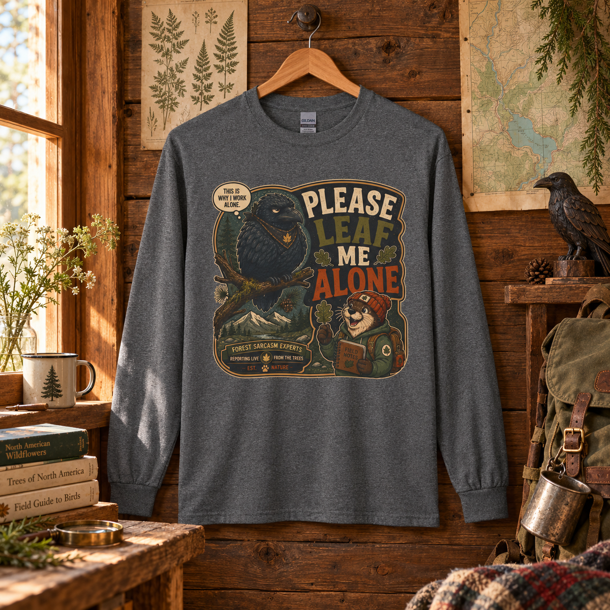 Please Leaf Me Alone Version 5 Otto and Echo Long Sleeve T-Shirt