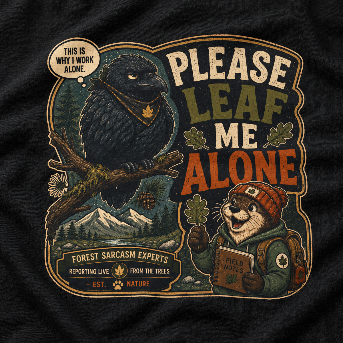 Please Leaf Me Alone Version 5 Otto and Echo Long Sleeve T-Shirt