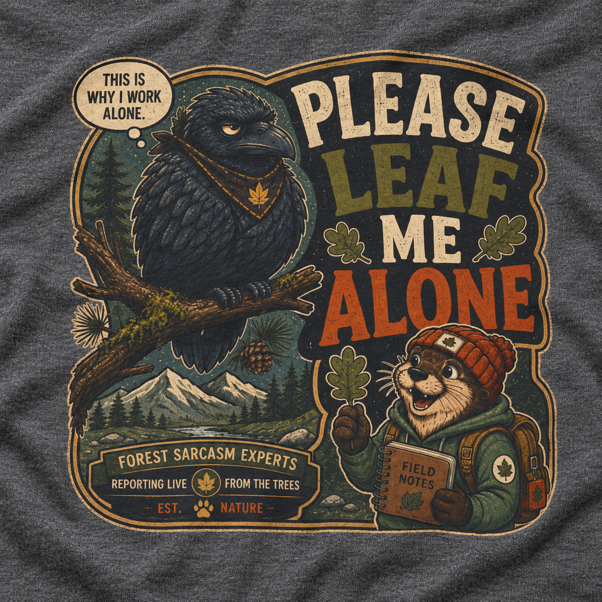 Please Leaf Me Alone Version 5 Otto and Echo Long Sleeve T-Shirt