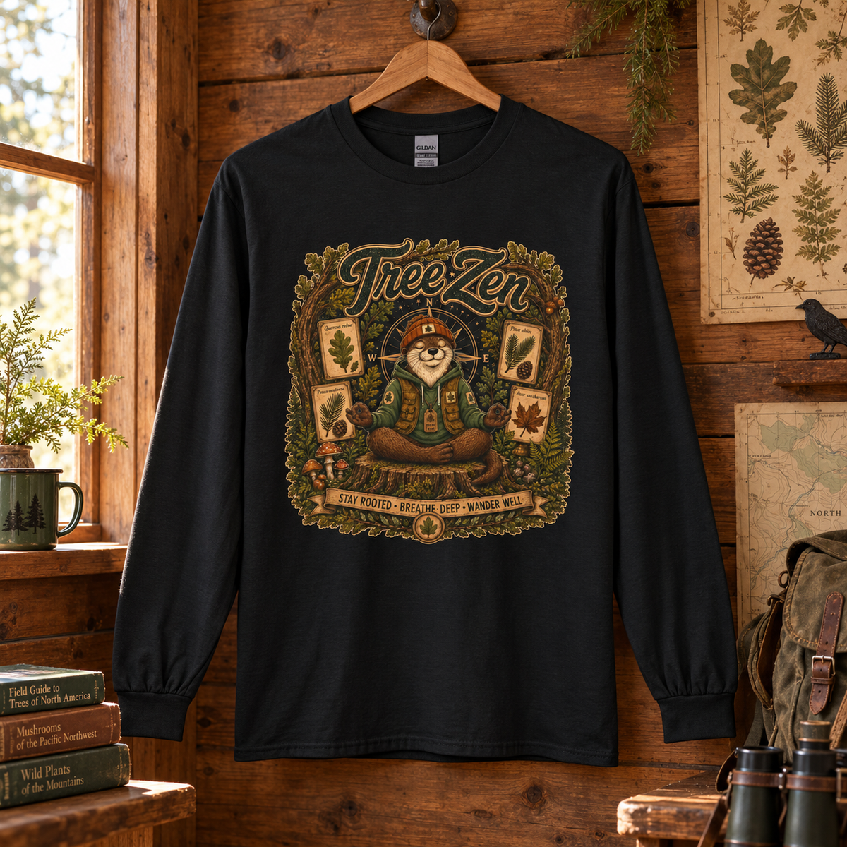 Tree Zen with Plant Labels Otto and Echo Long Sleeve T-Shirt