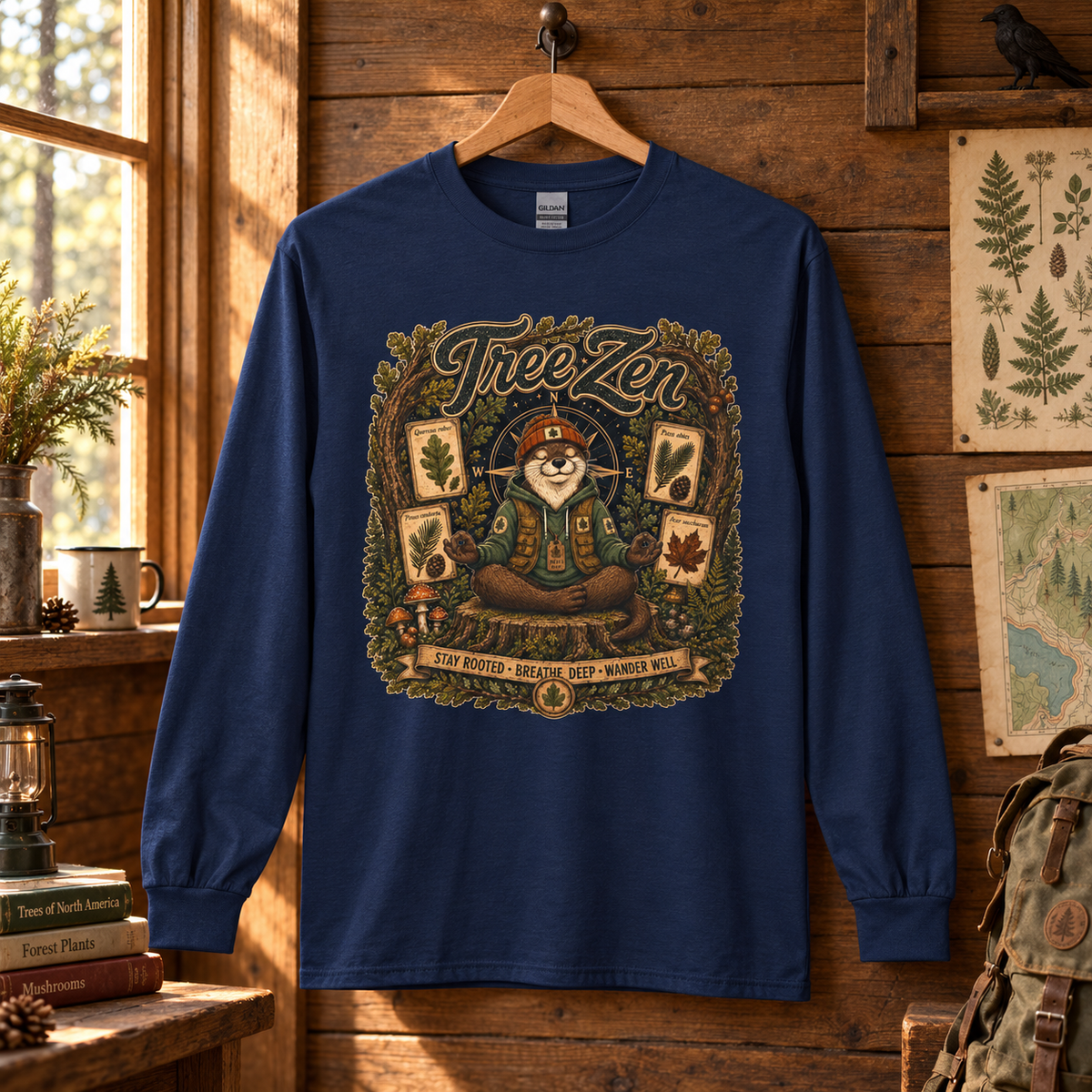 Tree Zen with Plant Labels Otto and Echo Long Sleeve T-Shirt