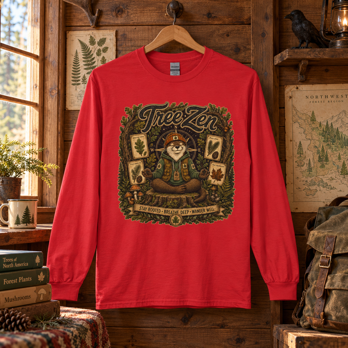 Tree Zen with Plant Labels Otto and Echo Long Sleeve T-Shirt