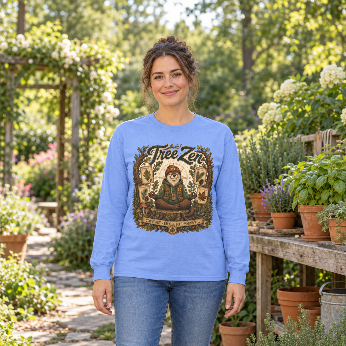 Tree Zen with Plant Labels Otto and Echo Long Sleeve T-Shirt