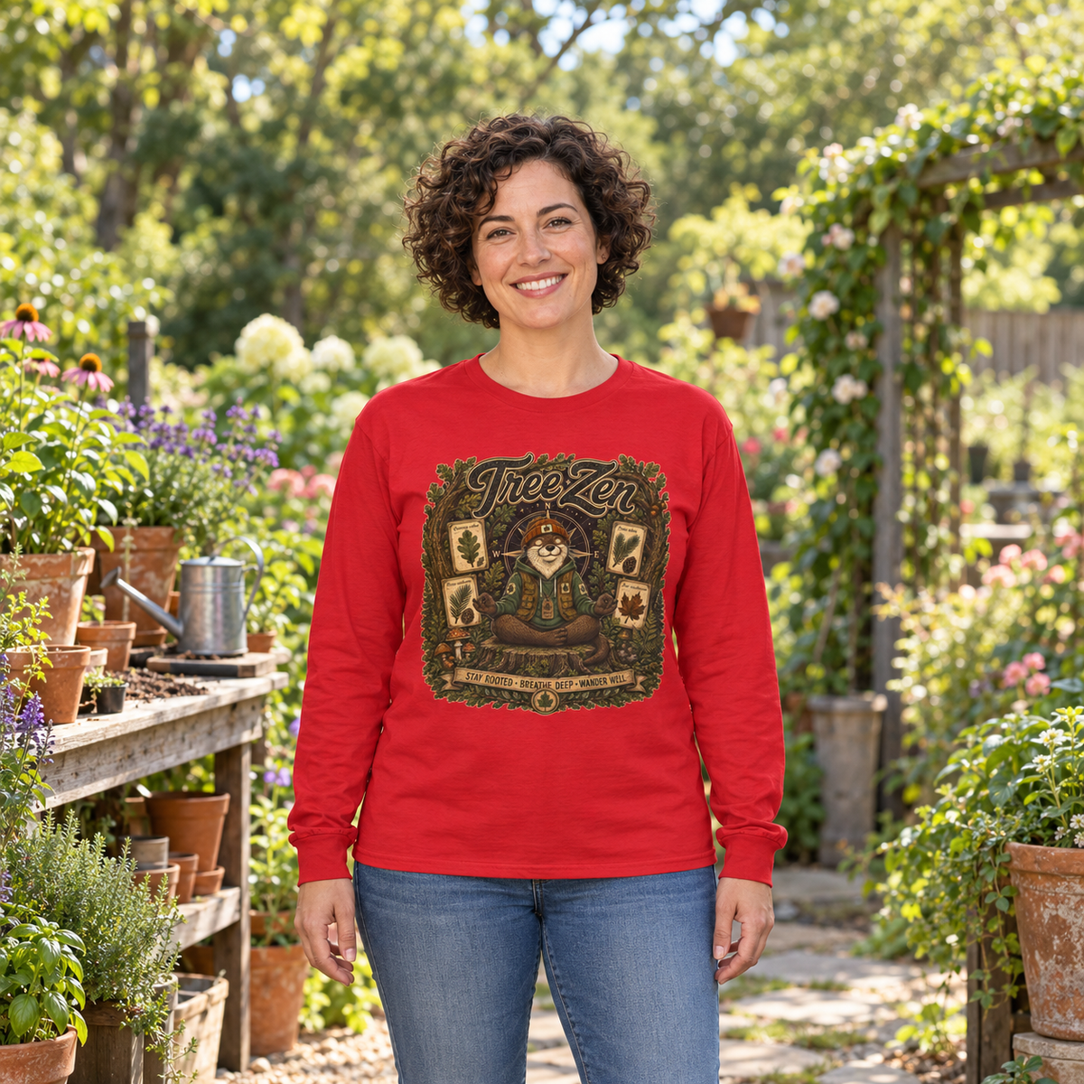 Tree Zen with Plant Labels Otto and Echo Long Sleeve T-Shirt