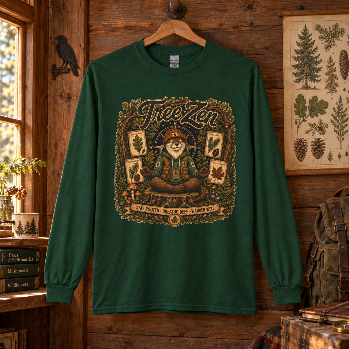 Tree Zen with Plant Labels Otto and Echo Long Sleeve T-Shirt