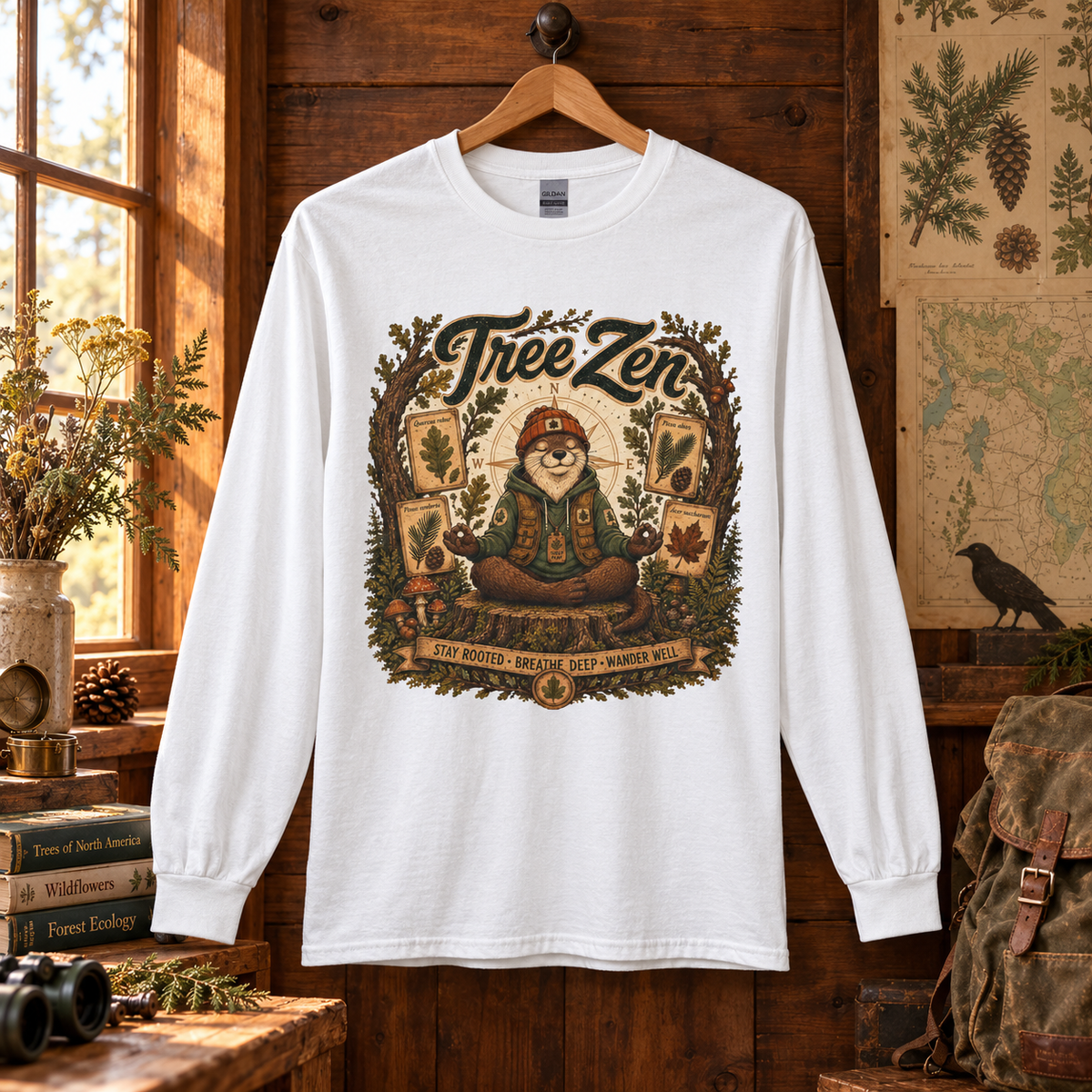 Tree Zen with Plant Labels Otto and Echo Long Sleeve T-Shirt
