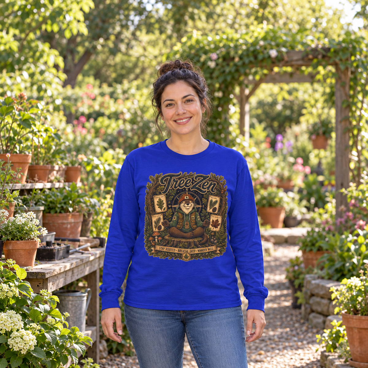 Tree Zen with Plant Labels Otto and Echo Long Sleeve T-Shirt