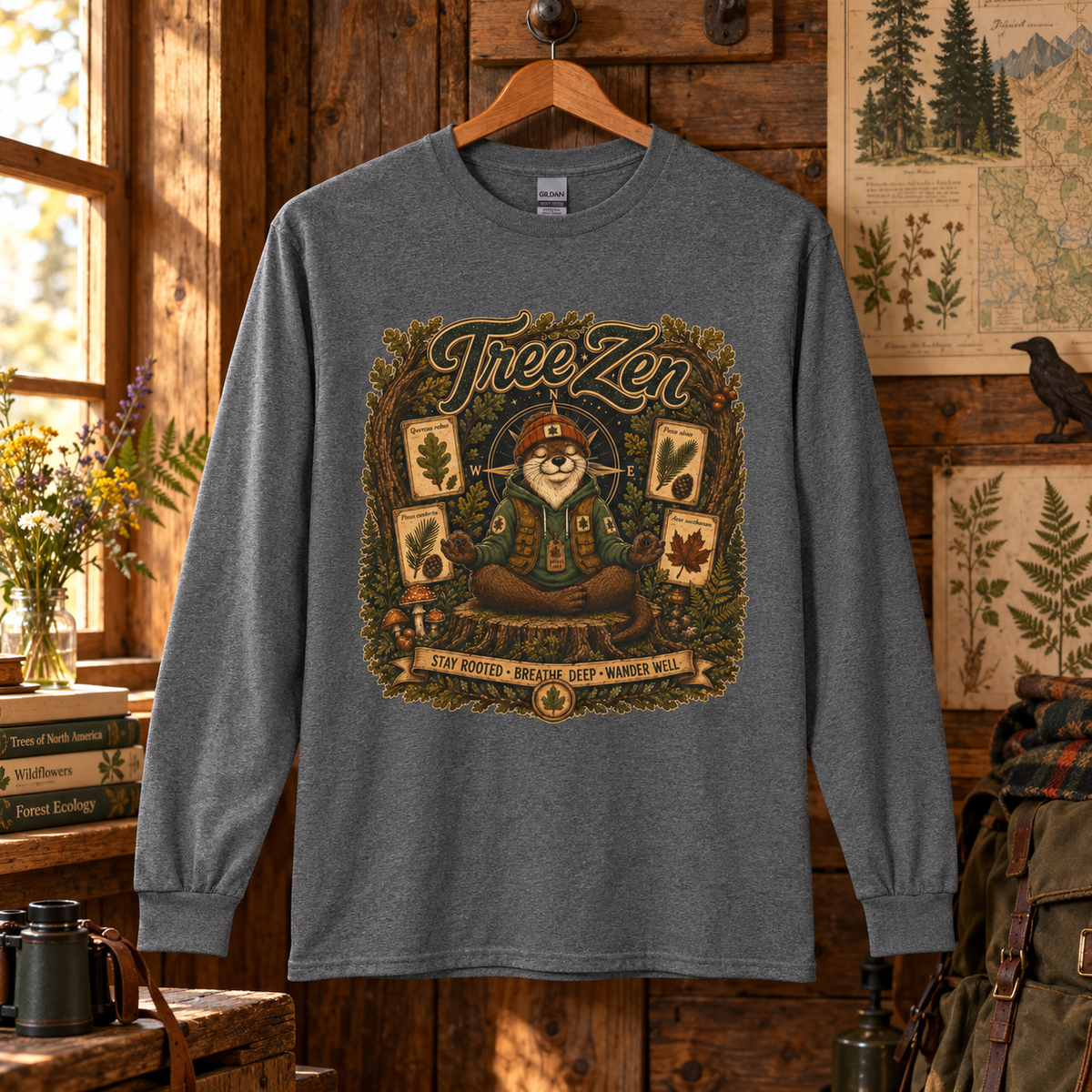 Tree Zen with Plant Labels Otto and Echo Long Sleeve T-Shirt