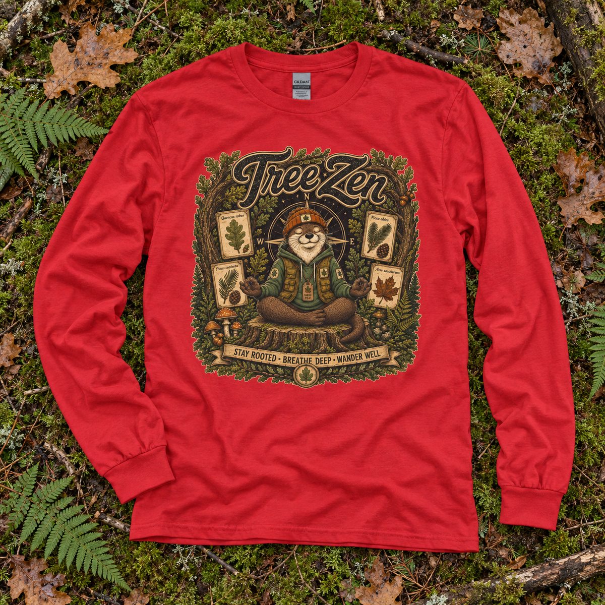 Tree Zen with Plant Labels Otto and Echo Long Sleeve T-Shirt