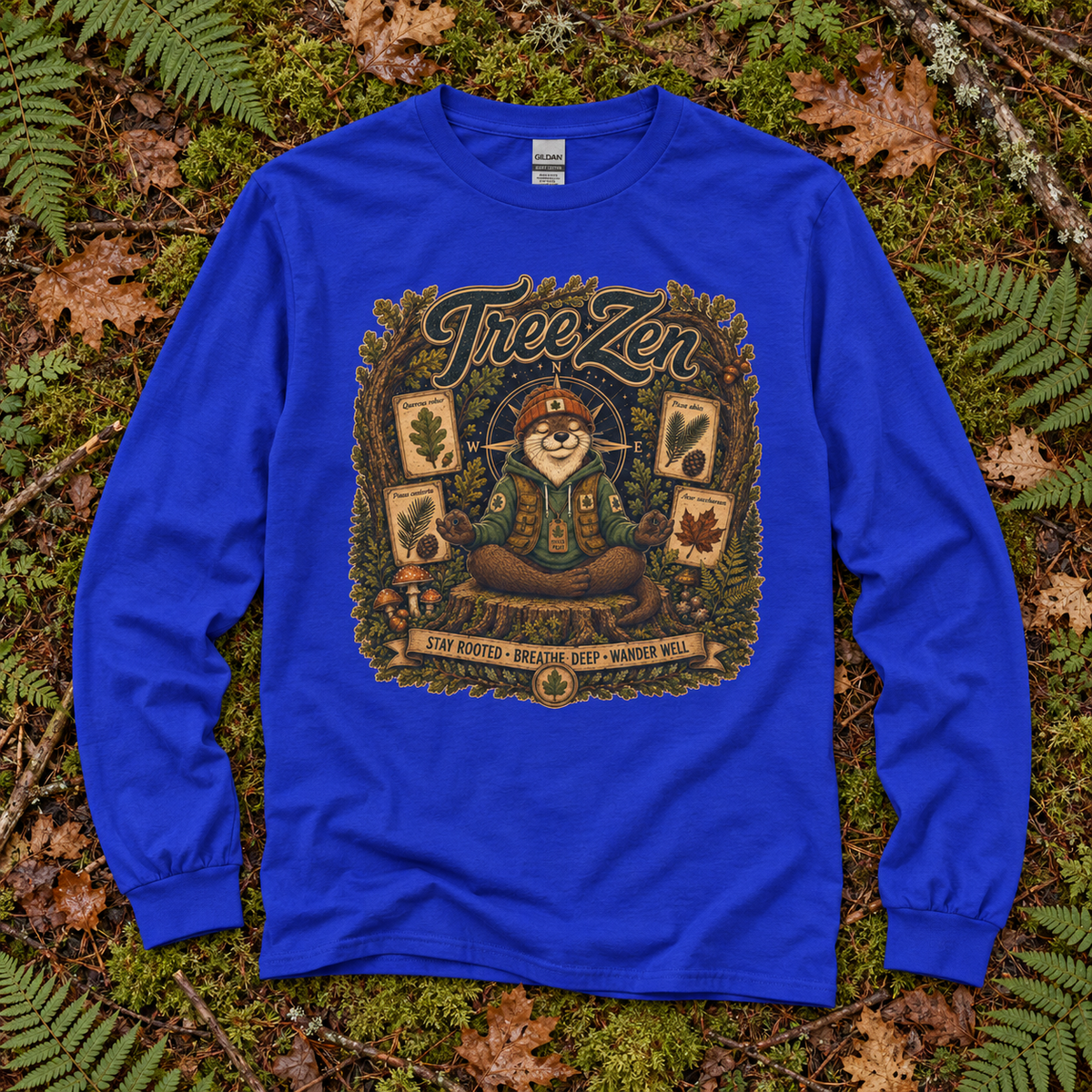 Tree Zen with Plant Labels Otto and Echo Long Sleeve T-Shirt