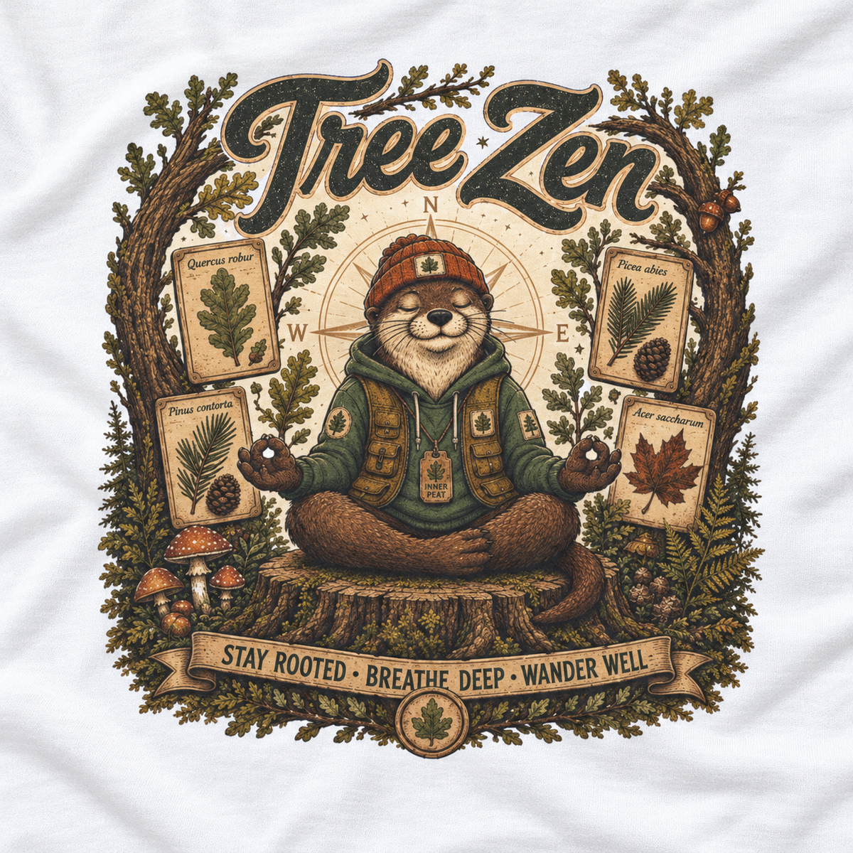 Tree Zen with Plant Labels Otto and Echo Long Sleeve T-Shirt