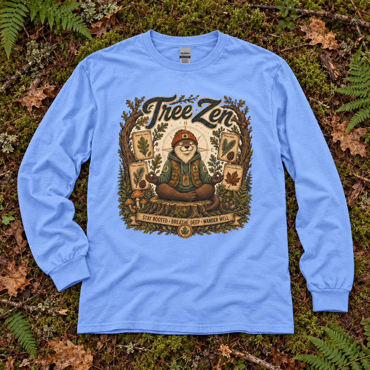 Tree Zen with Plant Labels Otto and Echo Long Sleeve T-Shirt