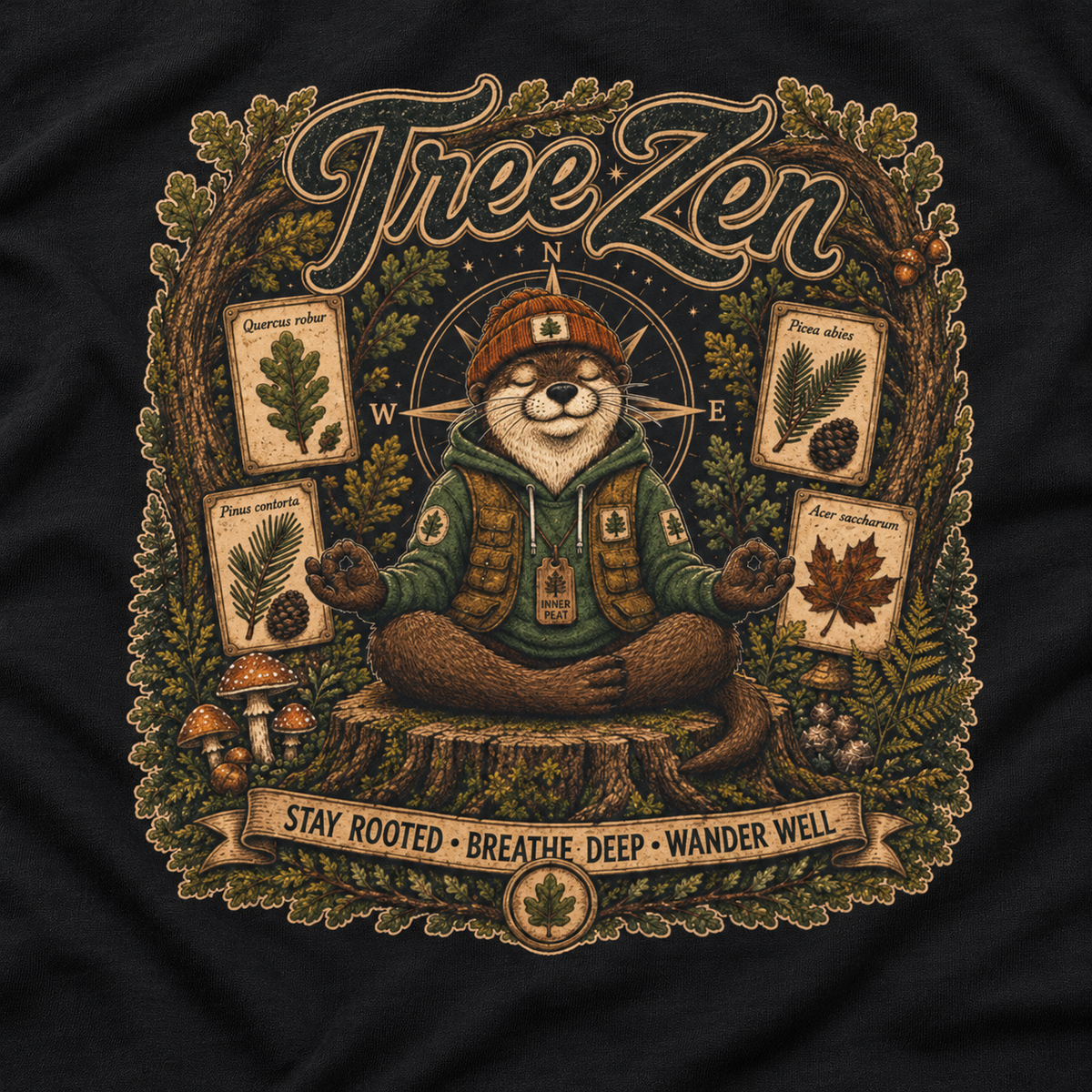 Tree Zen with Plant Labels Otto and Echo Long Sleeve T-Shirt