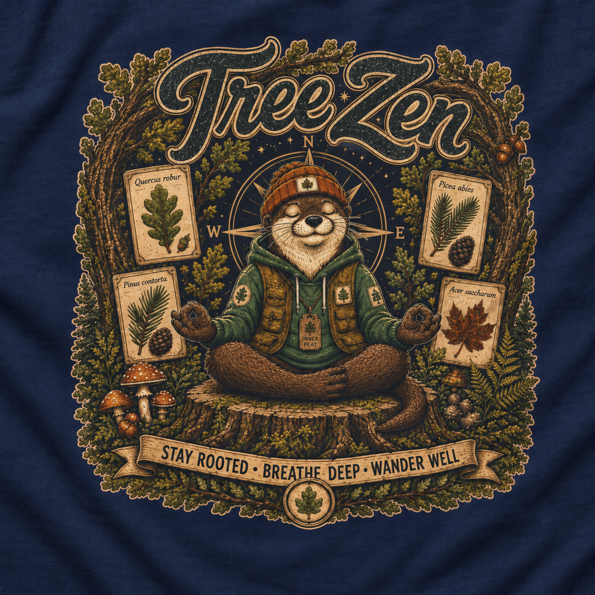 Tree Zen with Plant Labels Otto and Echo Long Sleeve T-Shirt