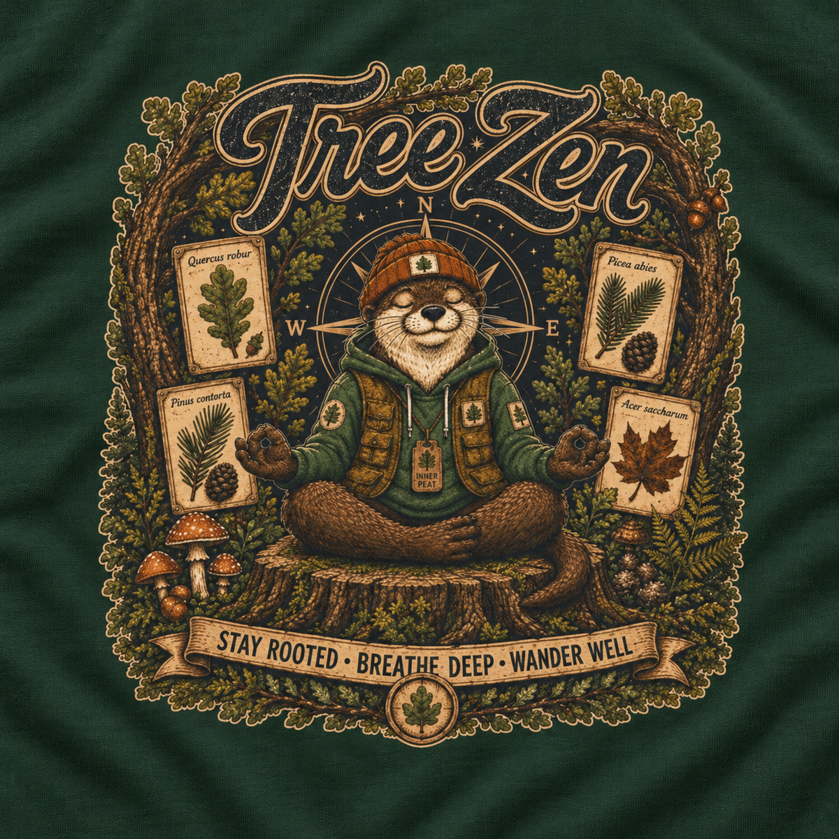 Tree Zen with Plant Labels Otto and Echo Long Sleeve T-Shirt