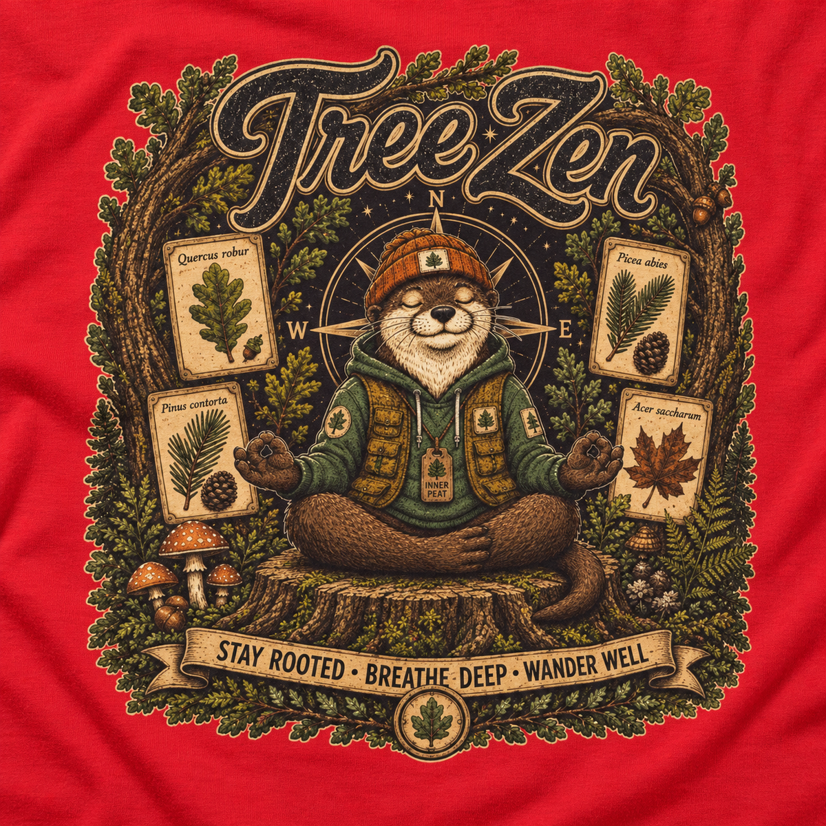 Tree Zen with Plant Labels Otto and Echo Long Sleeve T-Shirt