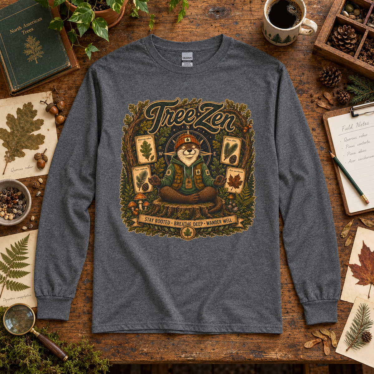 Tree Zen with Plant Labels Otto and Echo Long Sleeve T-Shirt