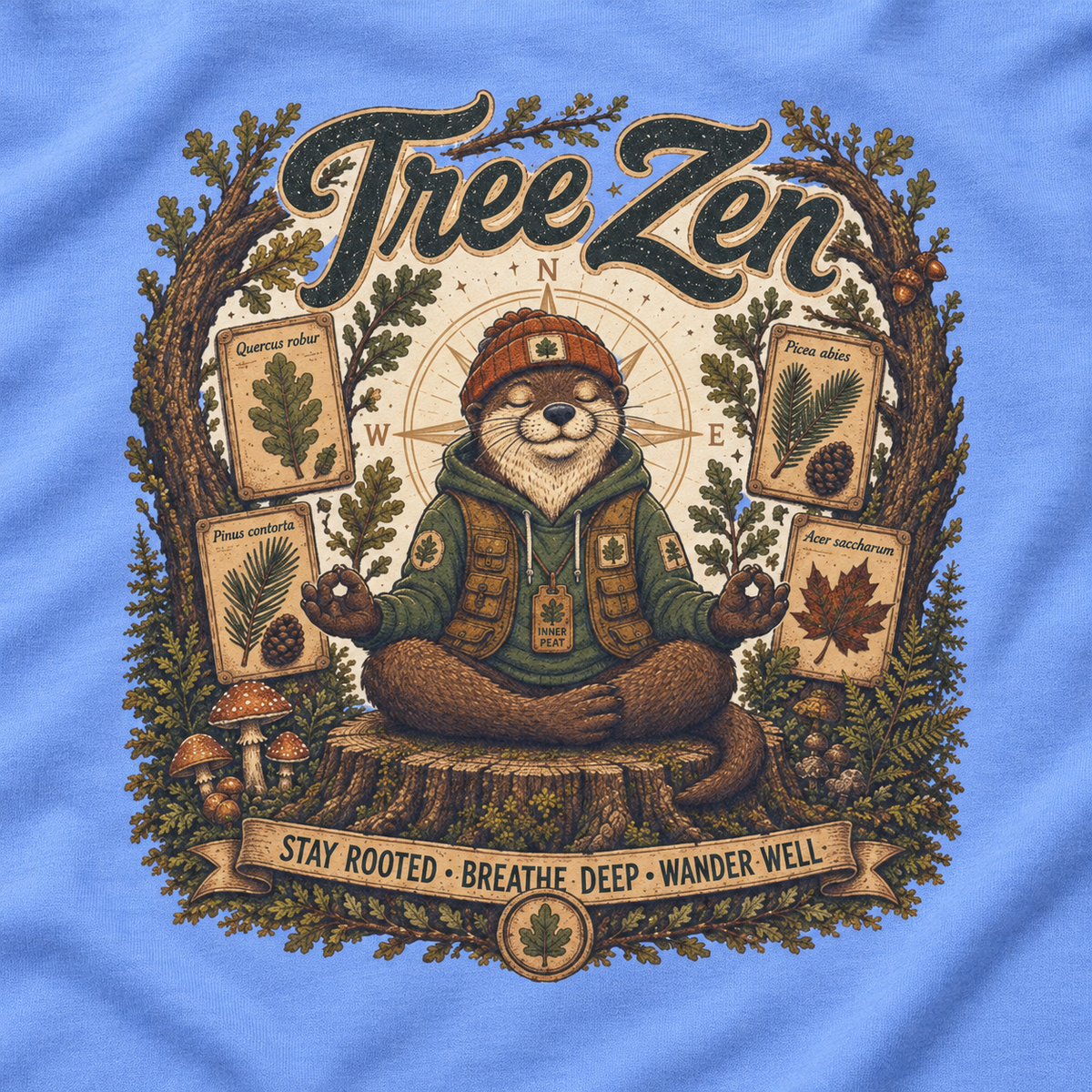 Tree Zen with Plant Labels Otto and Echo Long Sleeve T-Shirt