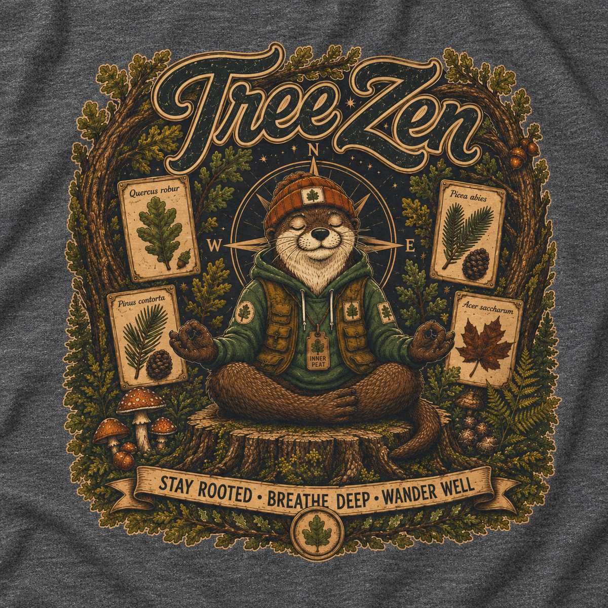 Tree Zen with Plant Labels Otto and Echo Long Sleeve T-Shirt