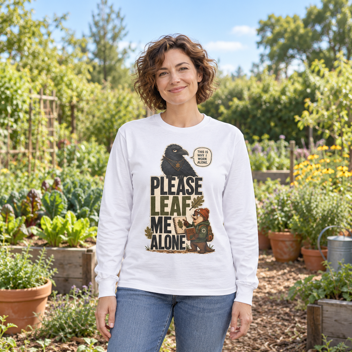 Please Leaf Me Alone Version 2 Otto and Echo Long Sleeve T-Shirt