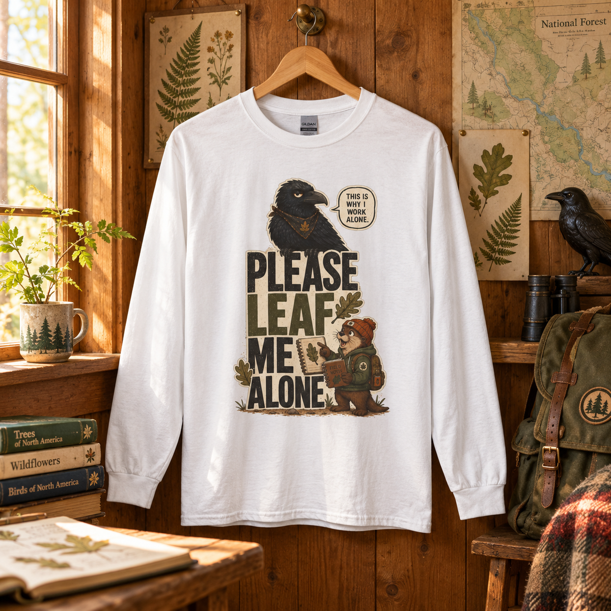 Please Leaf Me Alone Version 2 Otto and Echo Long Sleeve T-Shirt