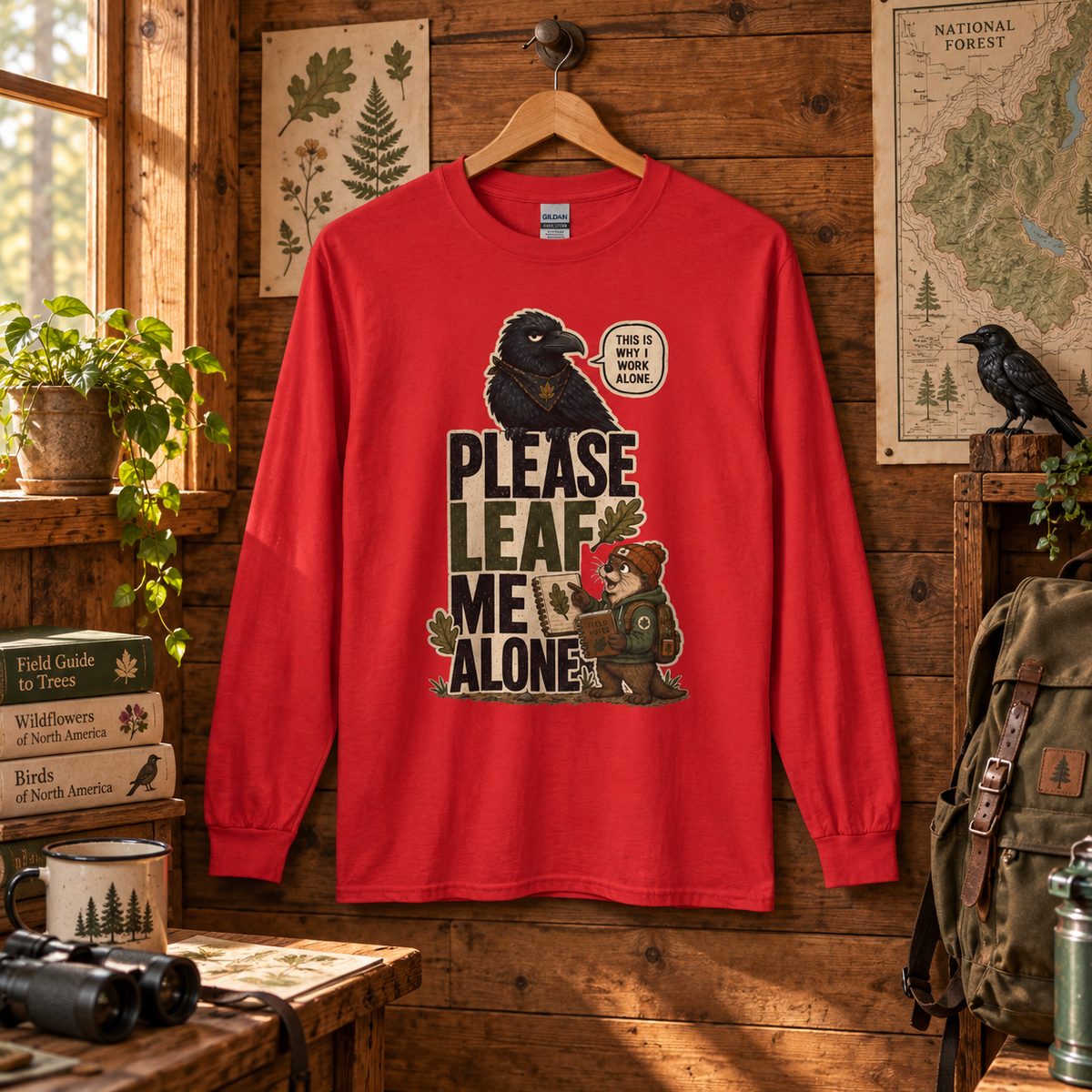 Please Leaf Me Alone Version 2 Otto and Echo Long Sleeve T-Shirt
