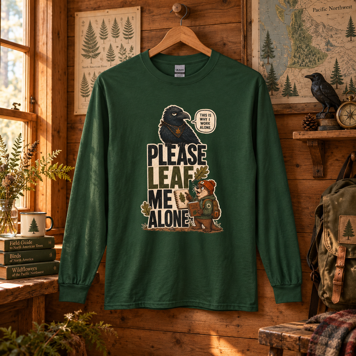Please Leaf Me Alone Version 2 Otto and Echo Long Sleeve T-Shirt