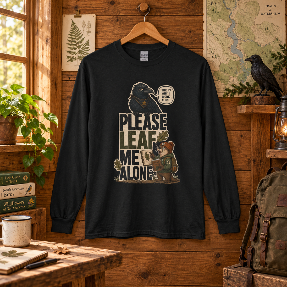 Please Leaf Me Alone Version 2 Otto and Echo Long Sleeve T-Shirt