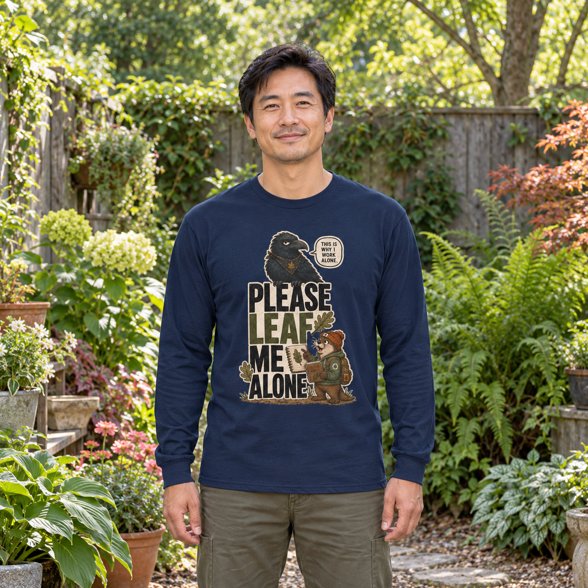 Please Leaf Me Alone Version 2 Otto and Echo Long Sleeve T-Shirt