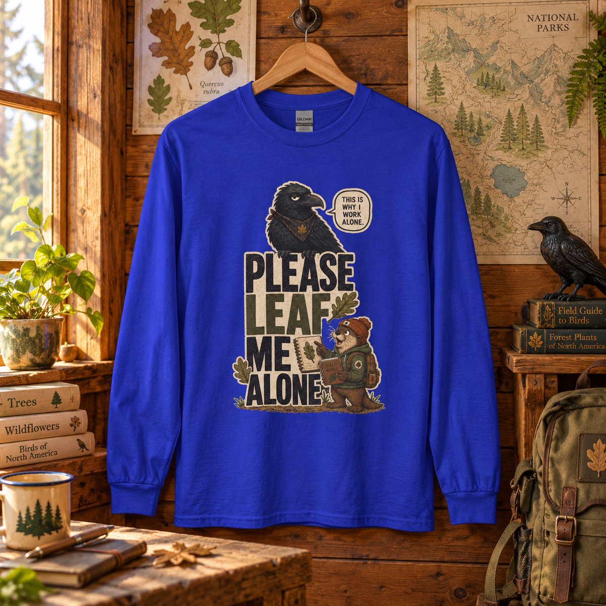 Please Leaf Me Alone Version 2 Otto and Echo Long Sleeve T-Shirt