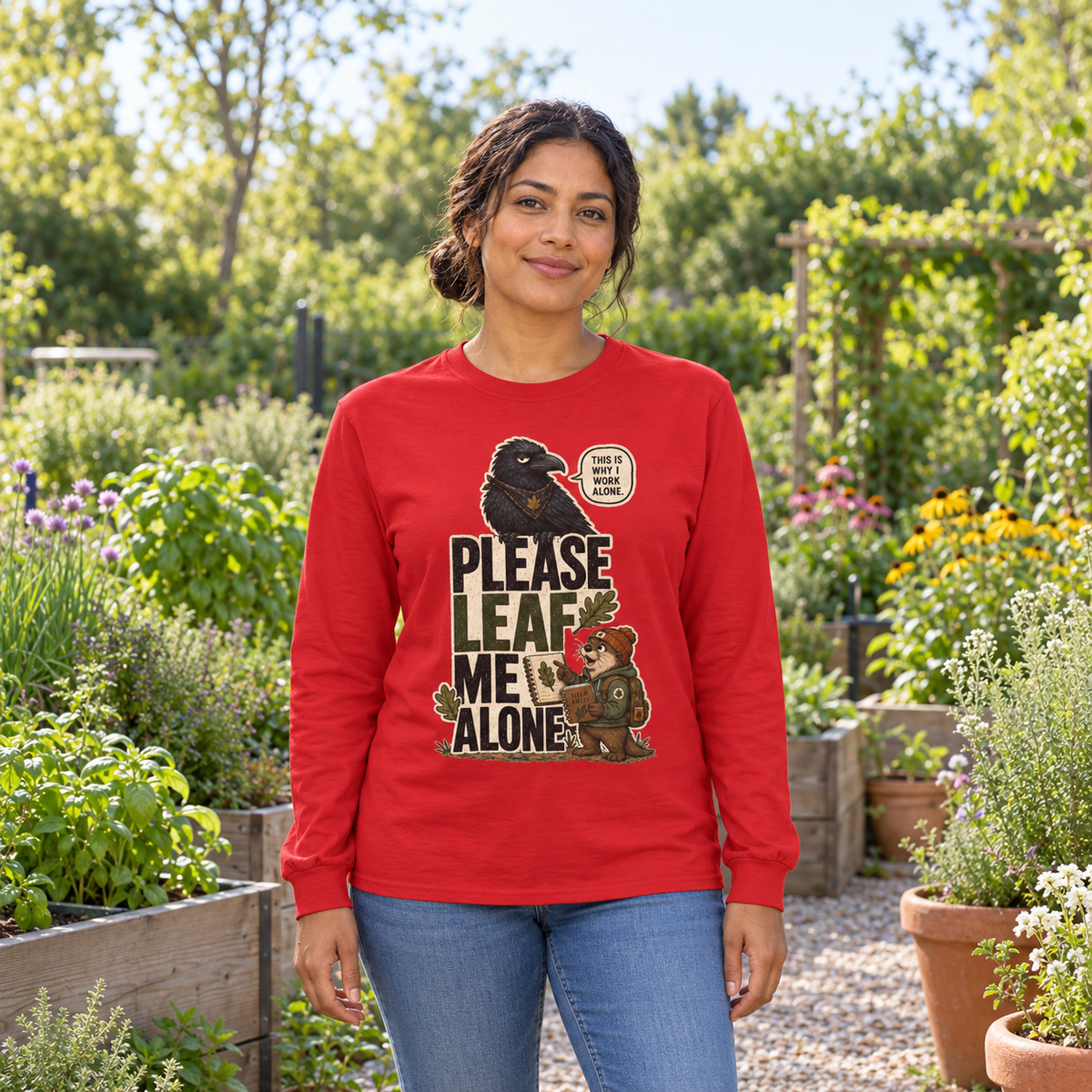 Please Leaf Me Alone Version 2 Otto and Echo Long Sleeve T-Shirt